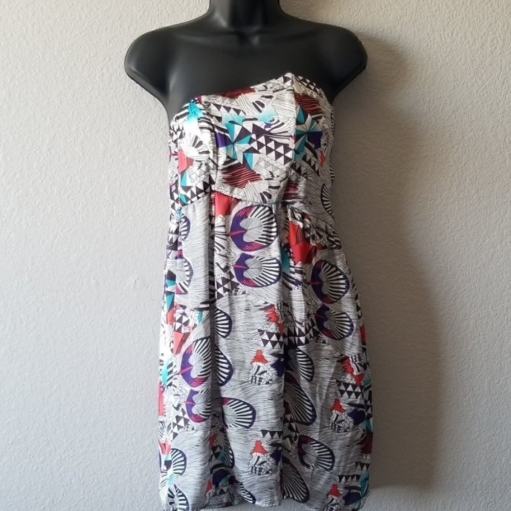 Akualani Asymmetrical Strapless Dress  